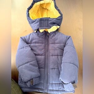London Fog Dark Blue Kids Puffer Jacket with Hood